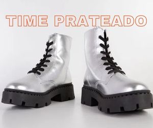 bota metalizada cinza preto botas moda 2023